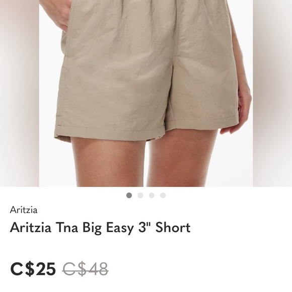 Aritzia Tna High Waist Beige Shorts - Picture 3 of 8